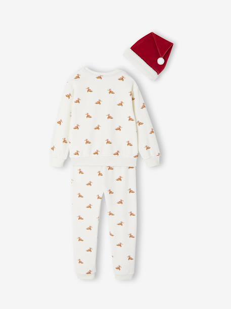 Ensemble enfant noël pyjama mixte bonnet capsule fratrie écru - vertbaudet enfant 