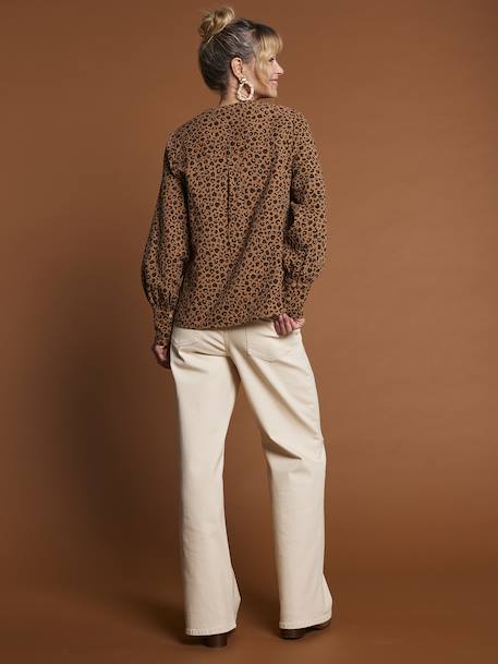 Leopard Print Cotton Gauze Blouse for Maternity & Nursing, ENVIE DE FRAISE ecru - vertbaudet enfant 