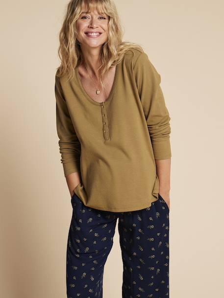 2-Piece Loungewear Set for Maternity & Nursing, ENVIE DE FRAISE olive - vertbaudet enfant 
