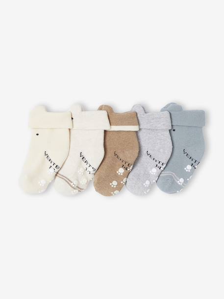 Pack of 5 Briefs in Towelling for Newborns beige - vertbaudet enfant 