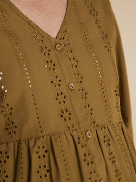 Broderie Anglaise Blouse for Maternity & Nursing, ENVIE DE FRAISE black+olive - vertbaudet enfant 
