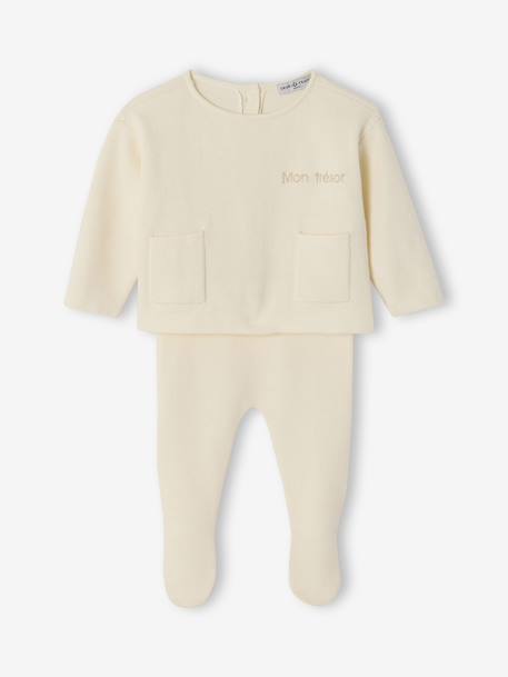 Ensemble bébé mixte en tricot personnalisable écru - vertbaudet enfant 
