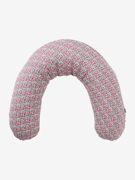 Nursing pillow and cover in cotton muslin and Liberty ENVIE DE FRAISE pale pink - vertbaudet enfant 