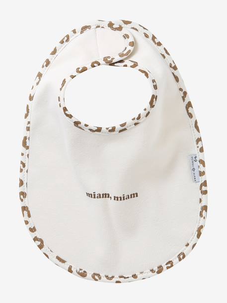 Semainier de bavoirs Léopard personnalisable beige - vertbaudet enfant 