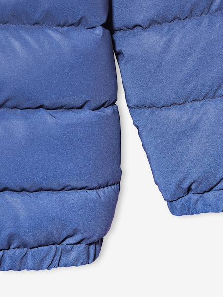 Padded Jacket with Polar Fleece Lined Hood, Reflective Effect & Recycled Fibre Padding for Boys Grey+navy blue - vertbaudet enfant 