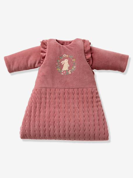 Baby sleeping bag with detachable long sleeves, ENCHANTED RABBIT old rose - vertbaudet enfant 
