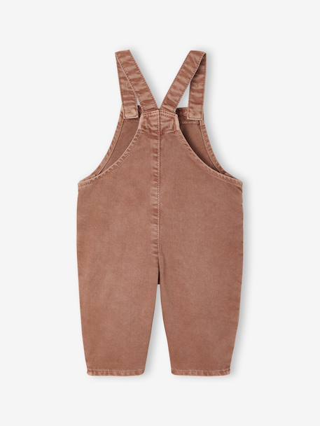 Dungarees in Pigment Dye Twill for Babies tomato red - vertbaudet enfant 