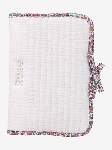 Customisable cotton muslin and ENVIE DE FRAISE Liberty health record cover pale pink - vertbaudet enfant 