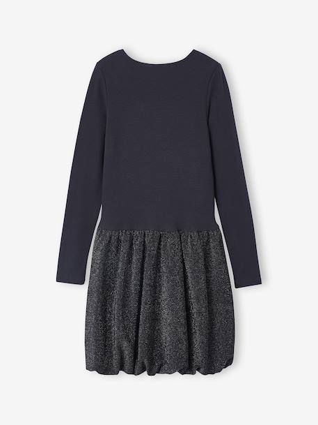 Robe boule fille bi-matière anthracite - vertbaudet enfant 