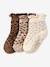 Pack of 3 pairs of leopard print baby girls' socks cinnamon - vertbaudet enfant 