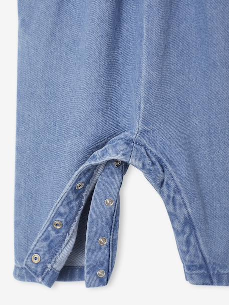 Ensemble 2 pièces naissance salopette en denim + body stone - vertbaudet enfant 