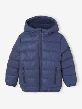 Garçon-Manteau, veste-Doudoune-Doudoune à capuche doublée polaire garçon effet réfléchissant