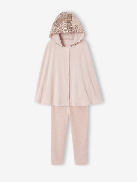 Pyjamas with Sequinned Cape for Girls rosy - vertbaudet enfant 