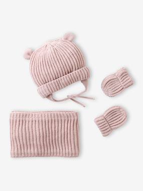 Ensemble bonnet, snood et moufles bébé - vertbaudet enfant Bébé-Accessoires-Bonnet, écharpe, gants-Ensemble bonnet, snood et moufles bébé