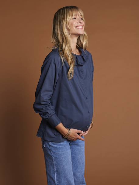 Ruffled Blouse, Maternity & Nursing, ENVIE DE FRAISE night blue - vertbaudet enfant 
