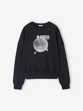 Sweat fille motif DISCO - vertbaudet enfant Fille-Pull, gilet, sweat-Sweat-Sweat fille motif DISCO