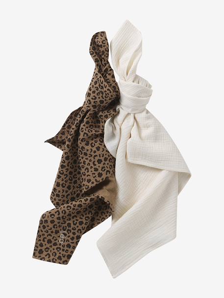 Pack of 2 Muslin Squares for Babies, ENVIE DE FRAISE beige - vertbaudet enfant 