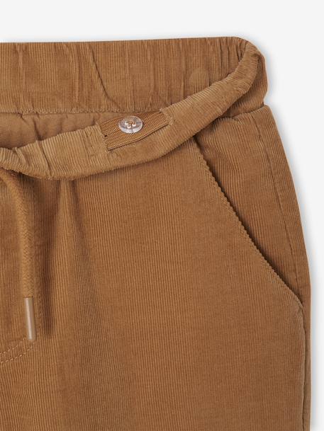 Corduroy Trousers with Adjustable Elasticated Waist for Boys pecan nut - vertbaudet enfant 