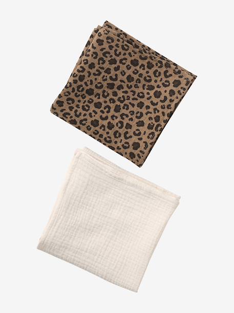 Pack of 2 Muslin Squares for Babies, ENVIE DE FRAISE beige - vertbaudet enfant 