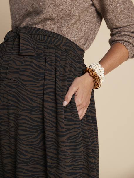 Long Skirt with Zebra Print, for Maternity, ENVIE DE FRAISE chocolate - vertbaudet enfant 