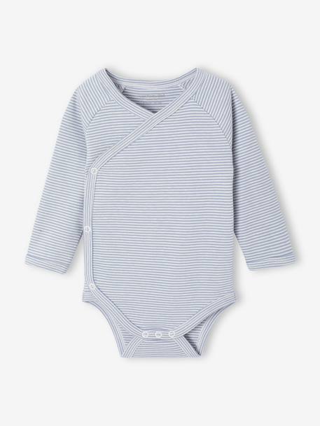 Lot de 5 bodies ouverture naissance bleu - vertbaudet enfant 