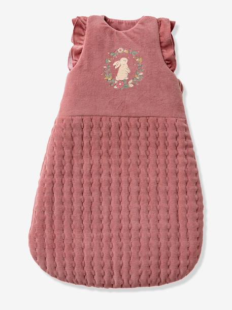 Baby sleeping bag with detachable long sleeves, ENCHANTED RABBIT old rose - vertbaudet enfant 
