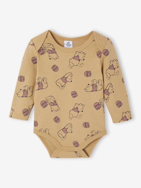Pack of 2 WINNIE THE POOH Long-Sleeved Newborn Bodysuits for Boys cappuccino - vertbaudet enfant 