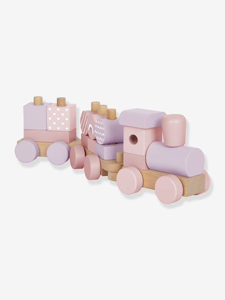 Train en bois rose pour bébé small foot