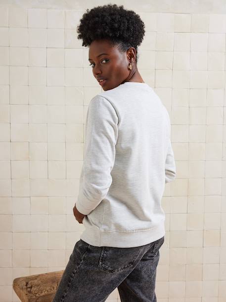 'New Edition Baby' nursing sweatshirt marl beige - vertbaudet enfant 