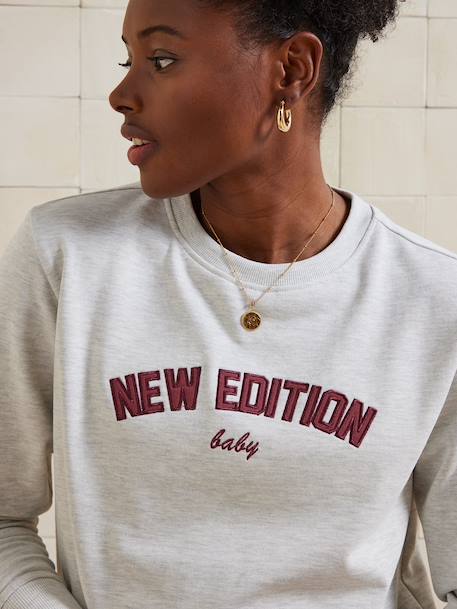 'New Edition Baby' nursing sweatshirt marl beige - vertbaudet enfant 