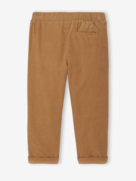Corduroy Trousers with Adjustable Elasticated Waist for Boys pecan nut - vertbaudet enfant 
