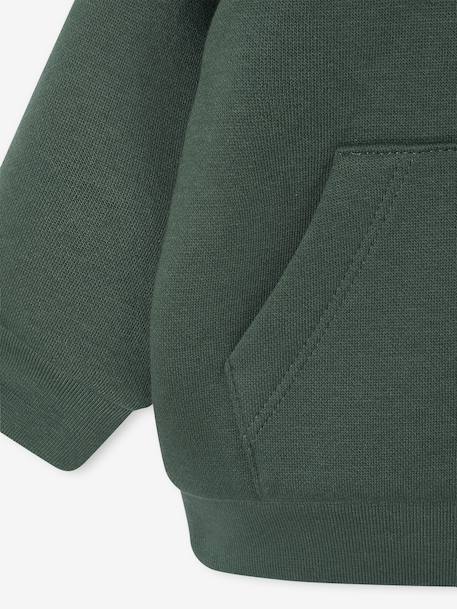 Zipped hooded fleece cardigan for babies fir green - vertbaudet enfant 