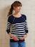 Striped nursing clothes jumper with raglan openings navy blue - vertbaudet enfant 
