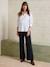 Embroidered Cotton Muslin Shirt, Maternity & Nursing white - vertbaudet enfant 