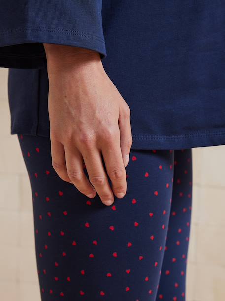Set of 2-Piece 'Mon Amour' Pyjamas for Maternity navy blue - vertbaudet enfant 