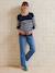 Striped nursing clothes jumper with raglan openings navy blue - vertbaudet enfant 