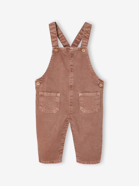 Dungarees in Pigment Dye Twill for Babies tomato red - vertbaudet enfant 
