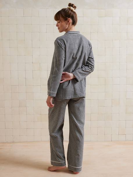 Ensemble 2 pièces pyjama de grossesse coton vichy carreaux noir - vertbaudet enfant 