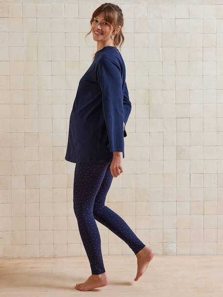 Set of 2-Piece 'Mon Amour' Pyjamas for Maternity navy blue - vertbaudet enfant 