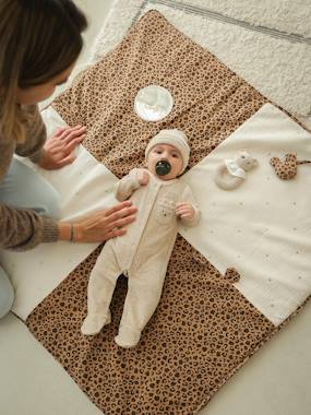 Linge de lit & Déco-Tapis d'éveil léopard en gaze de coton