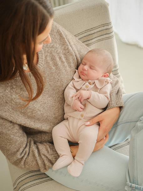 Ensemble naissance laine et cachemire personnalisable blush - vertbaudet enfant 