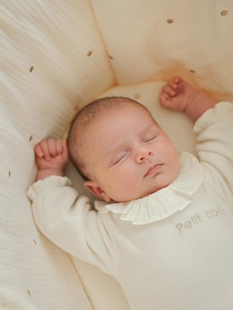 Pack of 2 Sleepsuits in Velour for Newborn Girls, ENVIE DE FRAISE ecru - vertbaudet enfant 