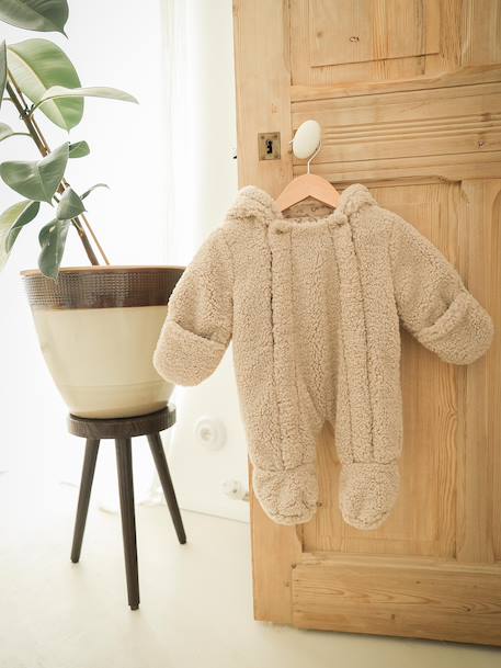 Pramsuit with Leopard Lining, Family Capsule Collection, ENVIE DE FRAISE taupe - vertbaudet enfant 