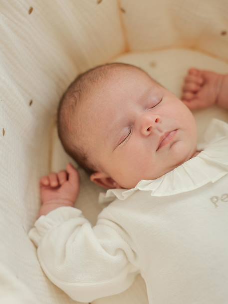 Pack of 2 Sleepsuits in Velour for Newborn Girls, ENVIE DE FRAISE ecru - vertbaudet enfant 