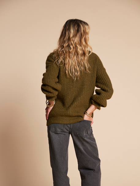 Nursing Special Top/Cardigan in Rib Knit, by ENVIE DE FRAISE dusky pink+green - vertbaudet enfant 