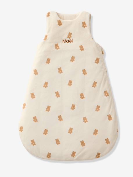 Baby Sleeping Bag with Detachable Long Sleeves, LITTLE BEAR printed white - vertbaudet enfant 