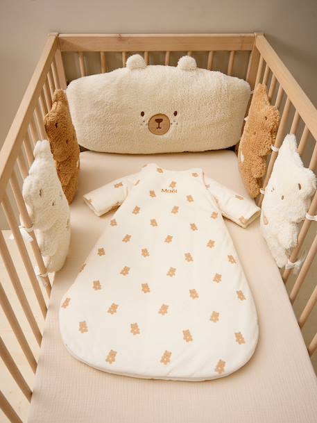 Baby Sleeping Bag with Detachable Long Sleeves, LITTLE BEAR printed white - vertbaudet enfant 