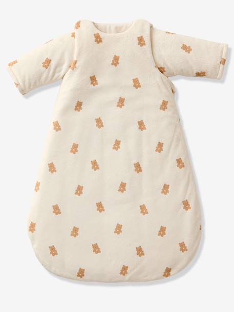 Baby Sleeping Bag with Detachable Long Sleeves, LITTLE BEAR printed white - vertbaudet enfant 
