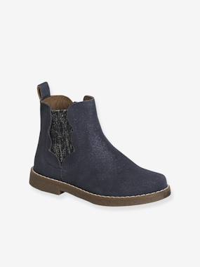 -Boots enfant fille cuir détails festons