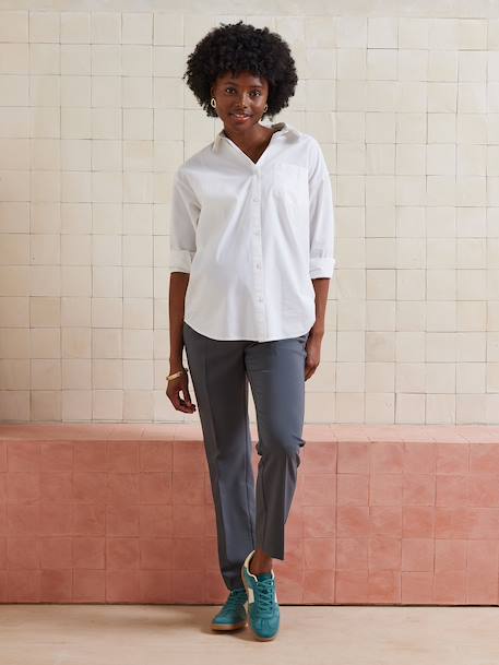 Pantalon de grossesse cigarette bandeau sans couture gris+noir - vertbaudet enfant 